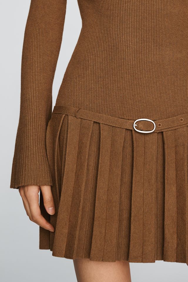 Avec Les Filles Pleated Sweater Mini Dress #1