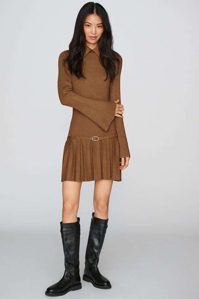 Avec Les Filles Pleated Sweater Mini Dress #2