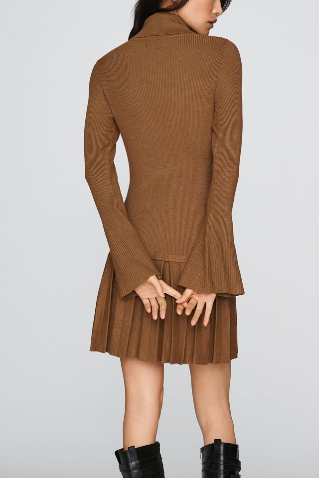 Avec Les Filles Pleated Sweater Mini Dress #3