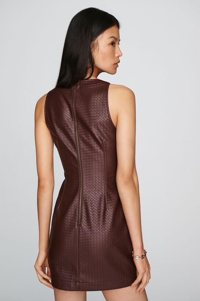 Avec Les Filles Woven Faux Leather Mini Dress  #2