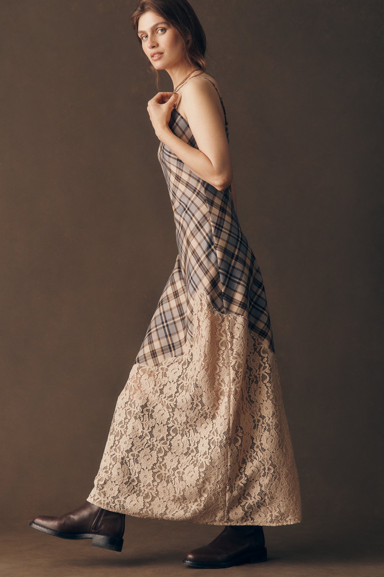 Avec Les Filles Bias Lace Maxi Dress