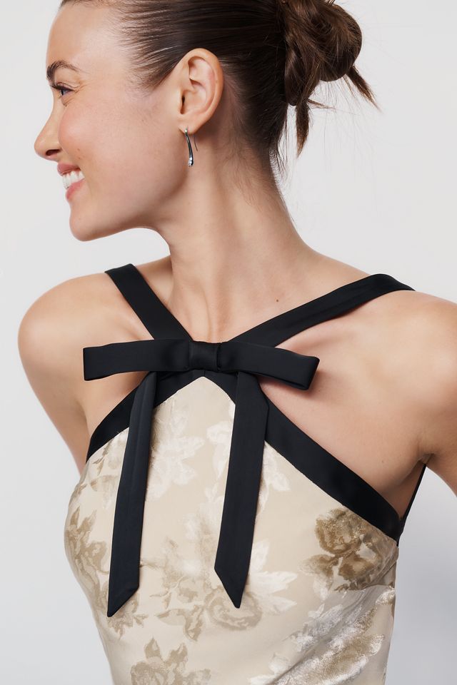 Avec Les Filles Halter Bow Maxi Dress #1