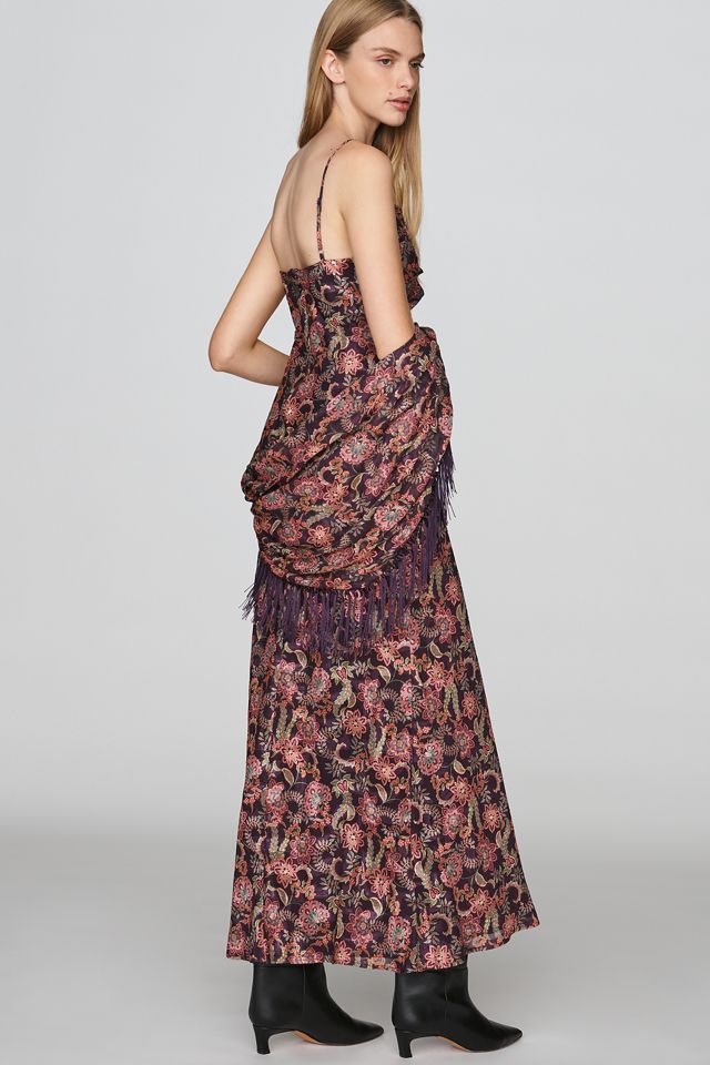 Avec Les Filles Fringed Scarf Maxi Dress #3
