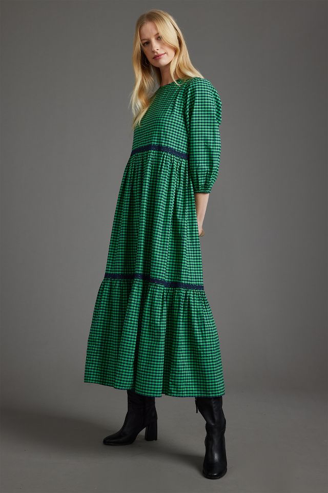 Anthropologie gingham dress sale