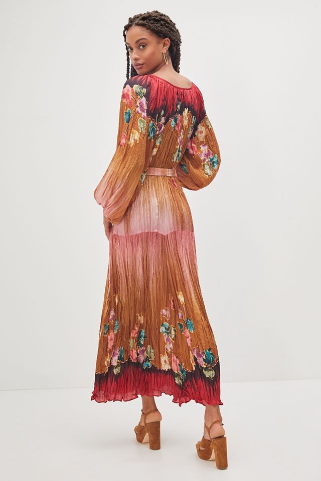 anthropologie beaded wrap dress Silk Maxi is_outlet