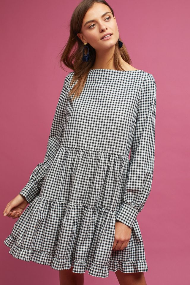 Tiered Gingham Dress