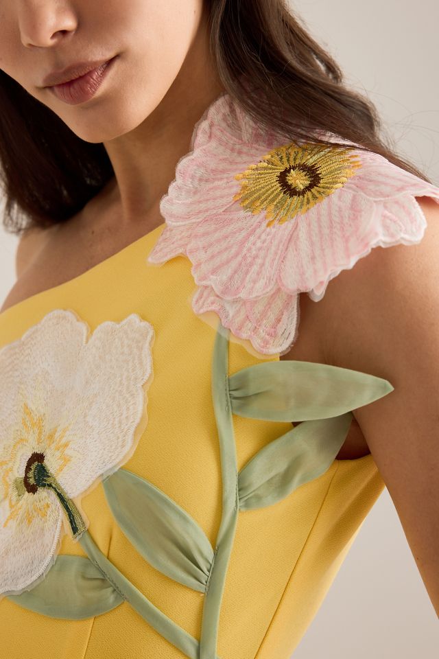 ELLIATT Hope One-Shoulder 3D Flower Mini Dress #4