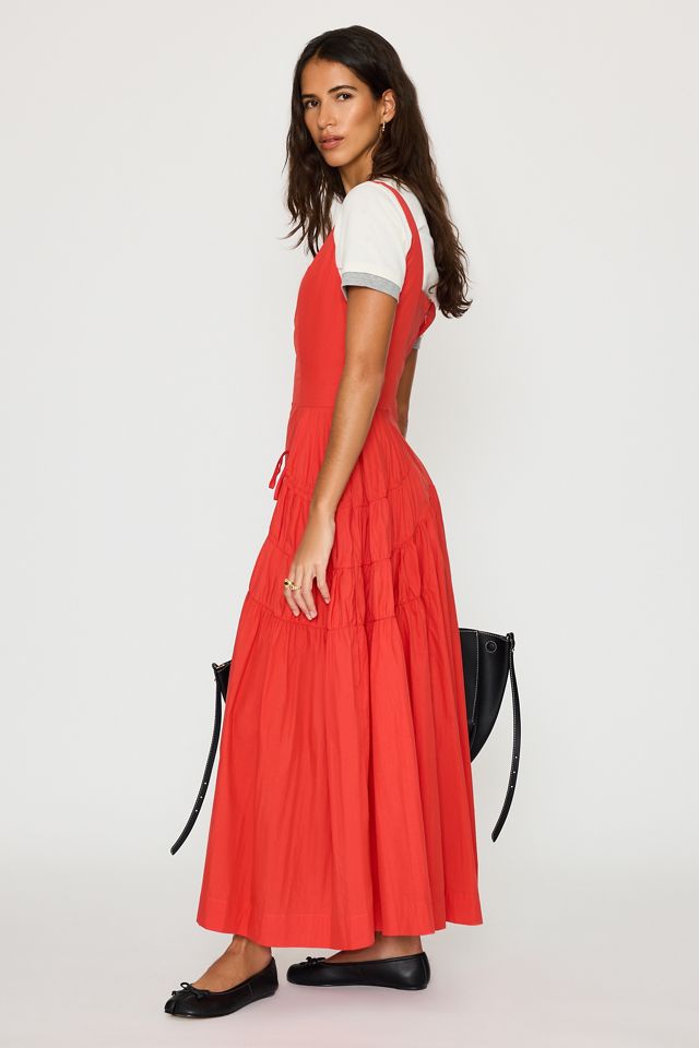 Robe chasuble midi froncée à nœud By Anthropologie #3