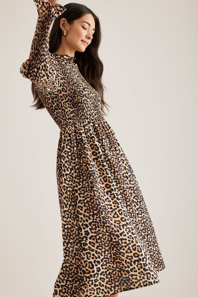 Y.A.S Chemma Long-Sleeve Smock Midi Dress | Anthropologie UK