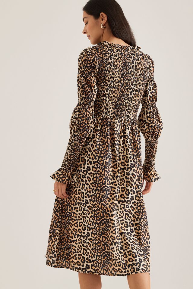 Y.A.S Chemma Long-Sleeve Smock Midi Dress | Anthropologie UK