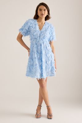 Y. A.S Robe Mini Texturée Pazylla en Blue taille: Uk 8 chez Anthropologie - Y.A.S - Modalova