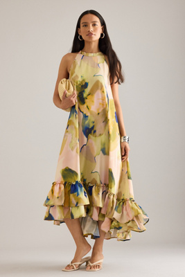 Robe midi à volants et col halter Y. A.S Skyra taille: Uk 6 chez Anthropologie - Y.A.S - Modalova