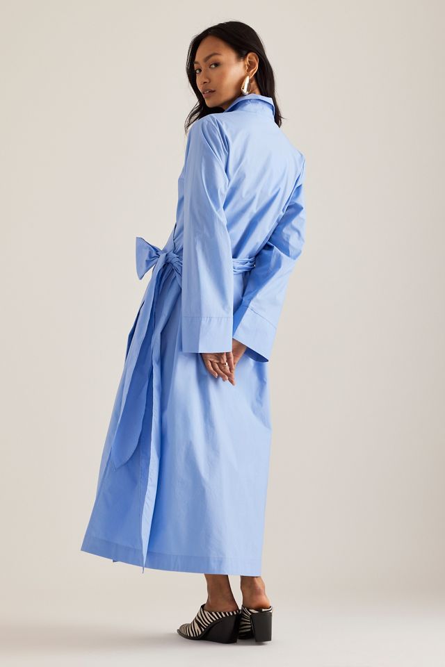 Robe chemise à manches longues et encolure croisée Aviana Selected Femme #1