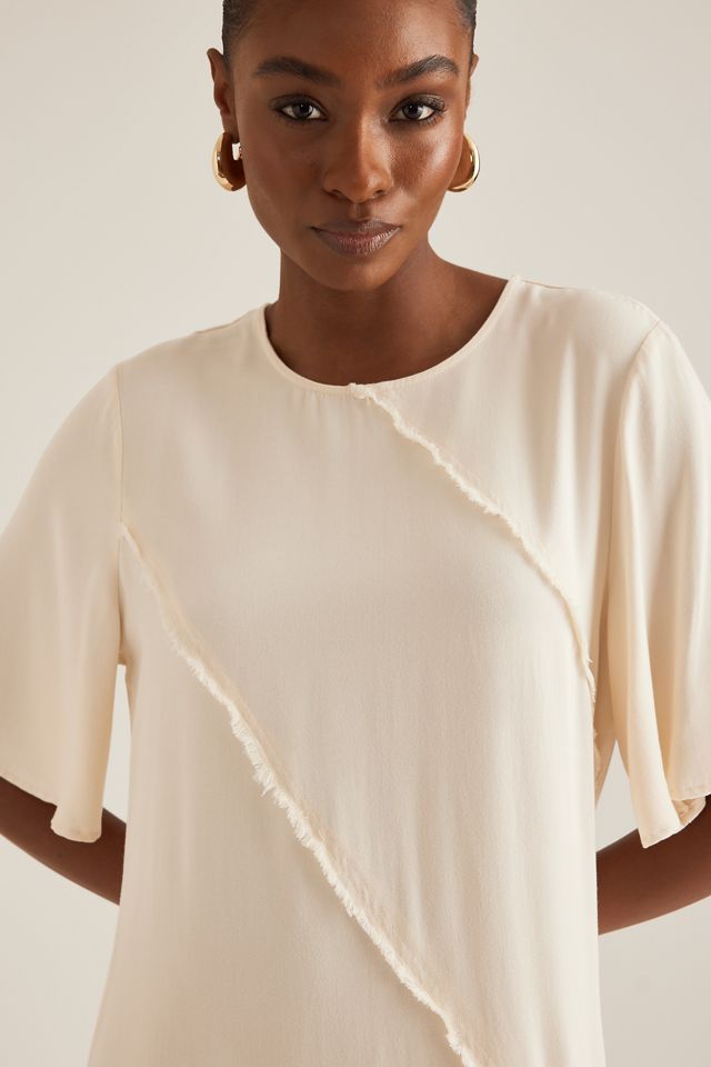 Selected  Robe midi Ivana à couture brute #4