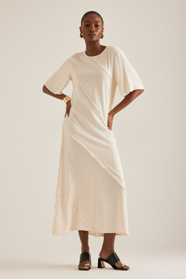 Ivana Robe Midi à Coutures Brutes en taille: Uk 6 chez Anthropologie - Selected Femme - Modalova