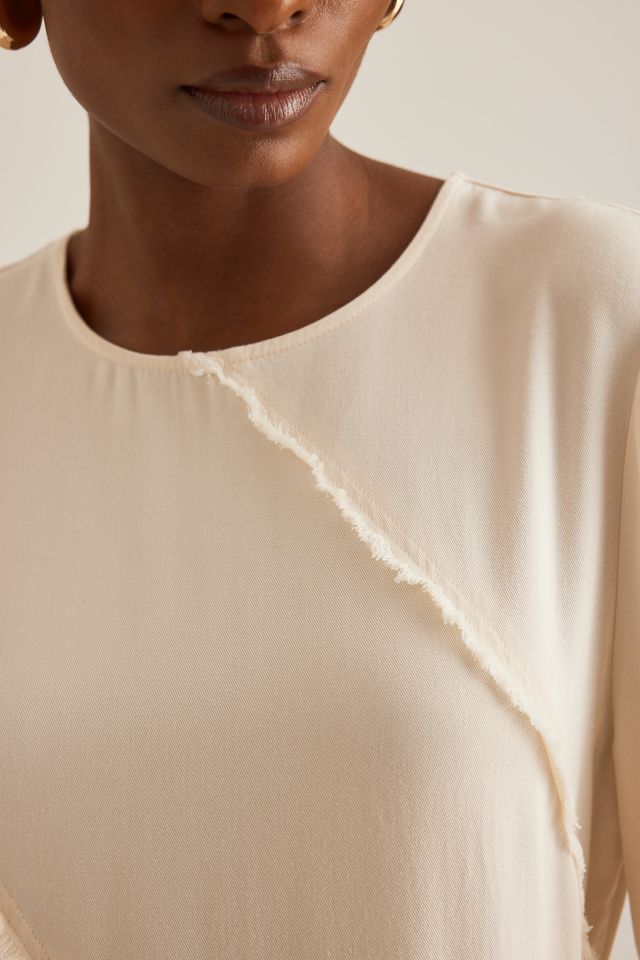 Selected  Robe midi Ivana à couture brute #5