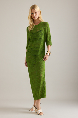 Robe longue en maille transparente Moon en taille: L chez Anthropologie - Selected Femme - Modalova