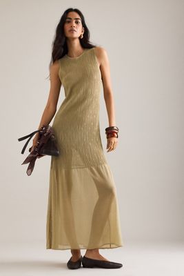 Selected  Robe longue en maille sans manches Lea