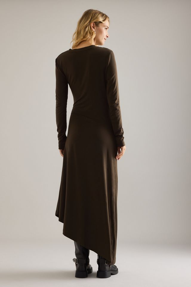 Robe longue asymétrique drapée Ilina Selected #1