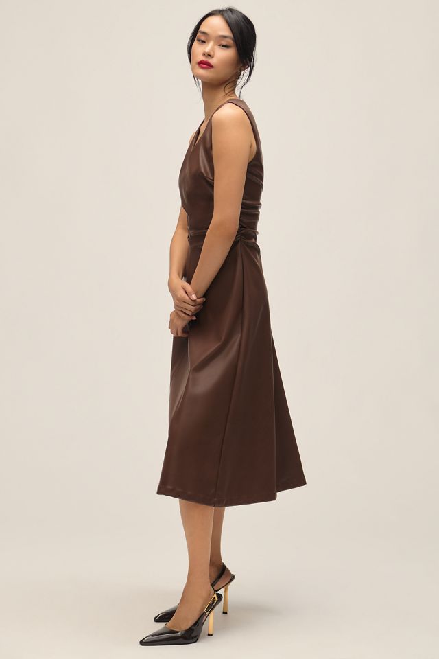 ASTR The Label Omaira Faux-Leather Midi Dress #3