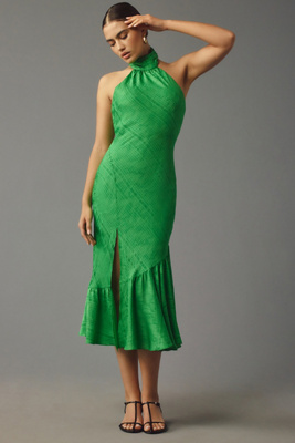 ASTR The Label Caspia Halter Side-Slit Midi Dress | Anthropologie