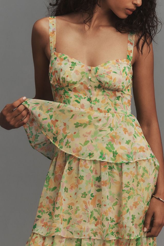 ASTR The Label Midsummer Sweetheart Tiered Midi Dress #1
