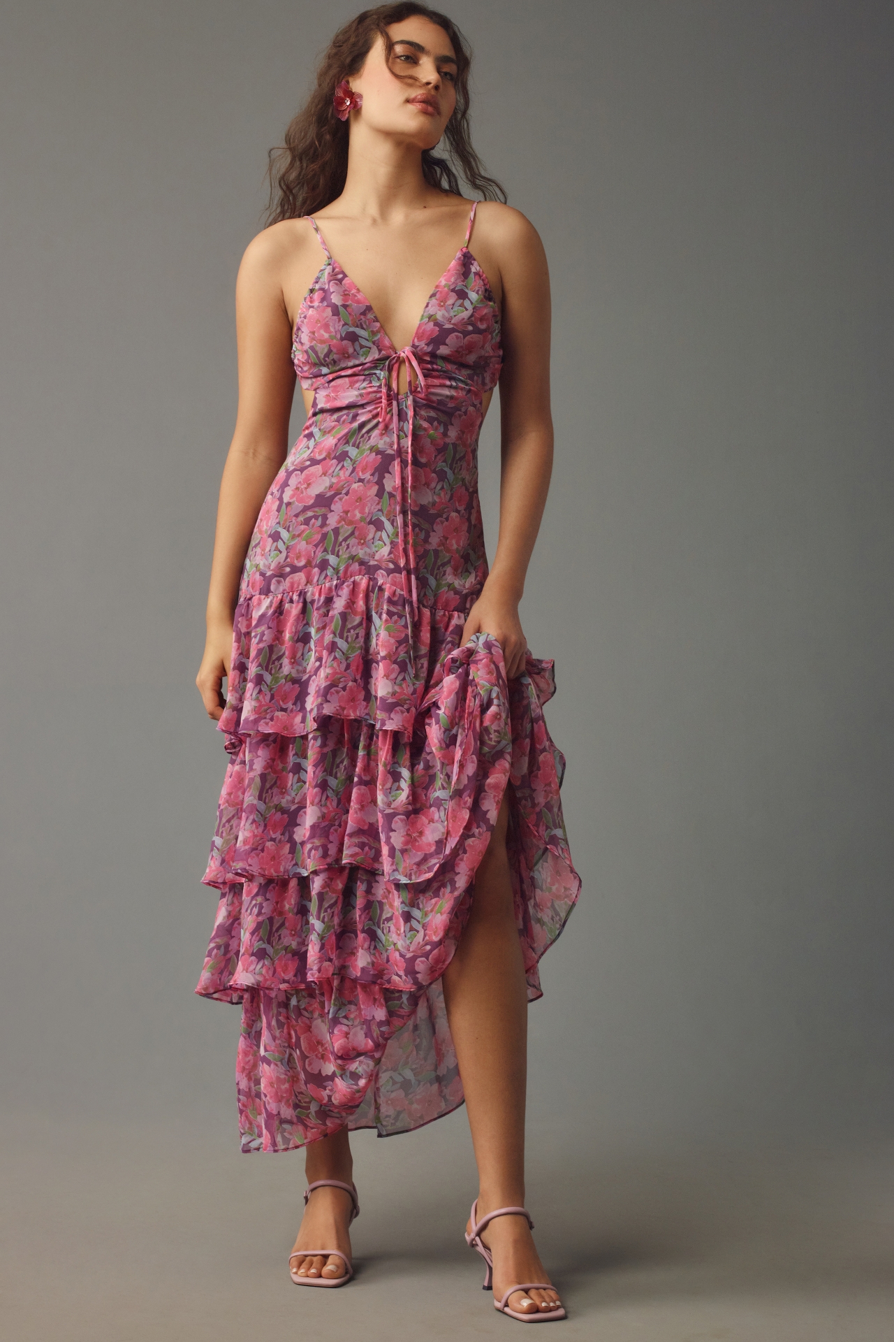 ASTR The Label Aneira Floral Tiered Maxi Dress