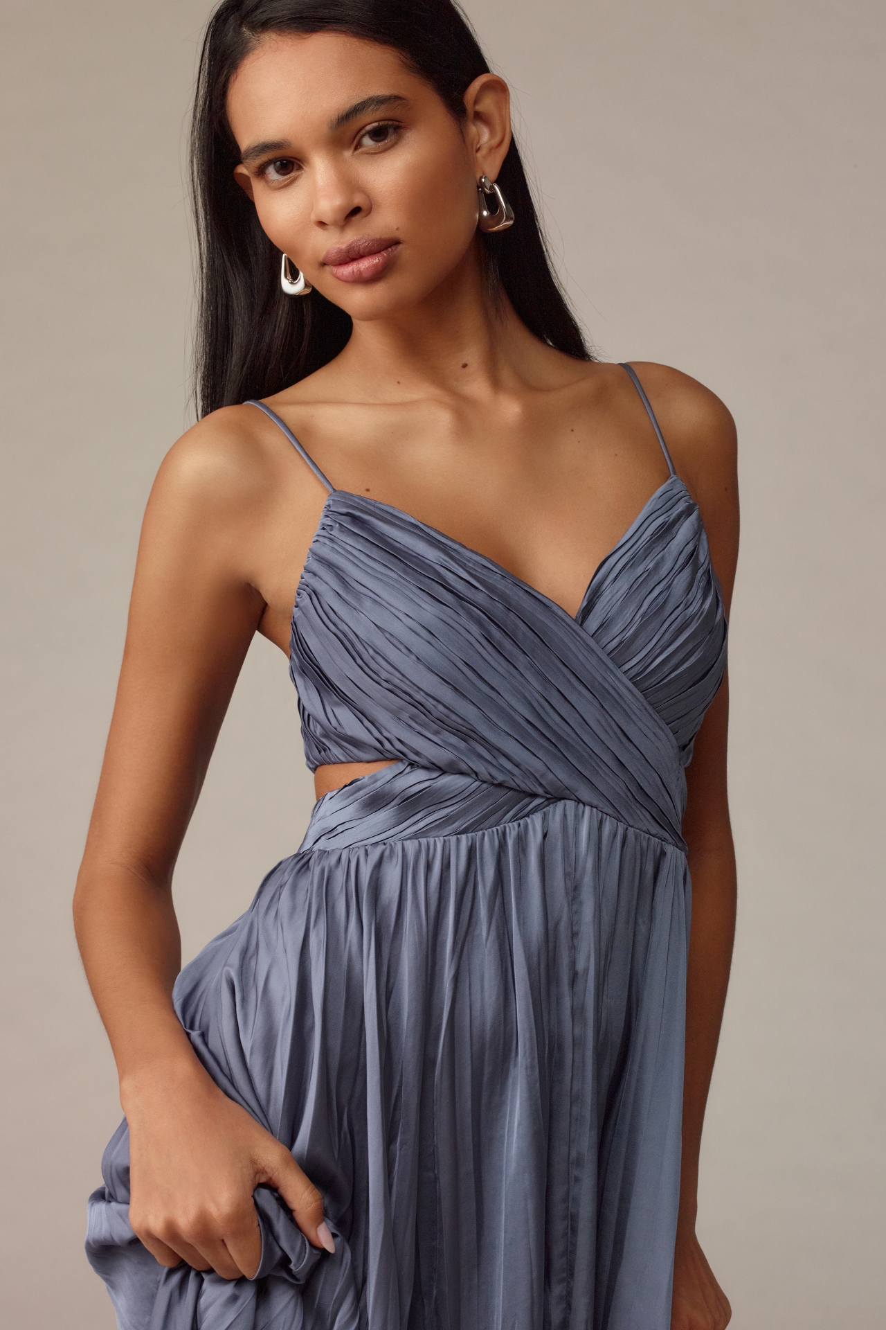 ASTR The Label Capitola Pleated Midi Dress