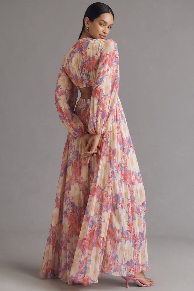 ASTR The Label Revery Long-Sleeve Cutout Maxi Dress #1