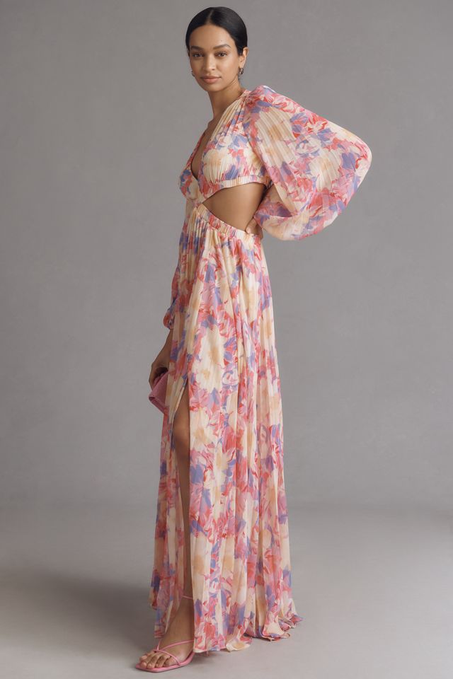 ASTR The Label Revery Long-Sleeve Cutout Maxi Dress #3