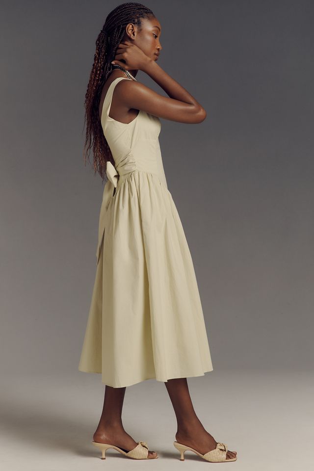 ASTR The Label Square-Neck Basque-Waist Midi Dress #3