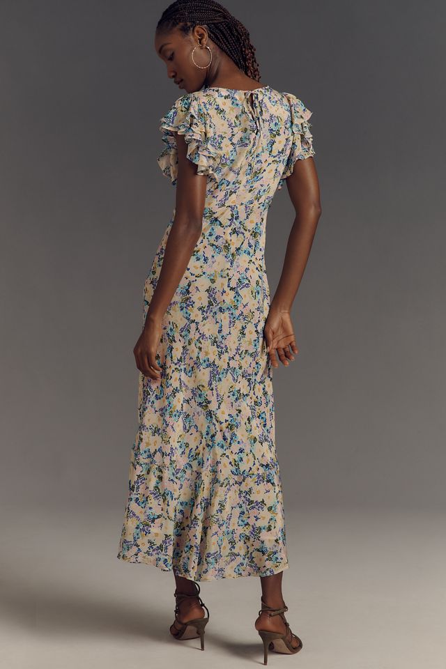 ASTR The Label Celestine Flutter-Sleeve V-Neck Midi Dress #2