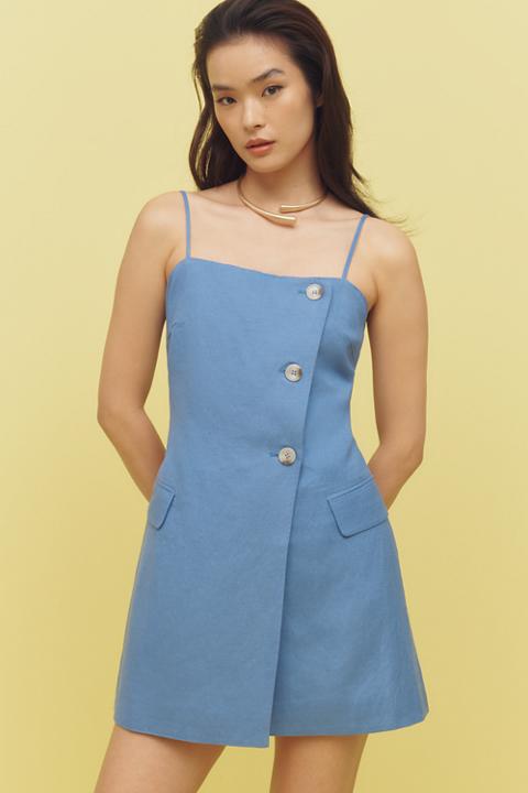 ASTR The Label Azria Linen Blend Mini Dress