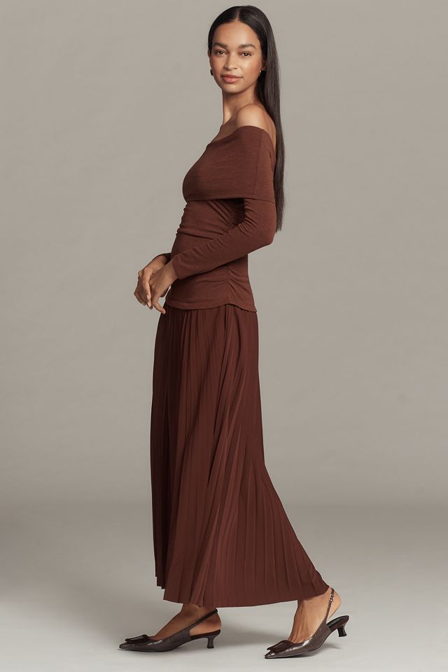ASTR The Label Tanaia Off-Shoulder Drop-Waist Maxi Dress #3