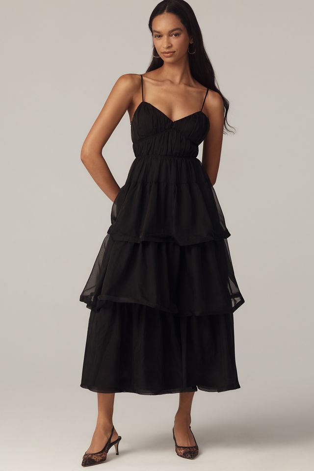 ASTR The Label Theiria Sleeveless Tiered Ruffle Maxi Dress