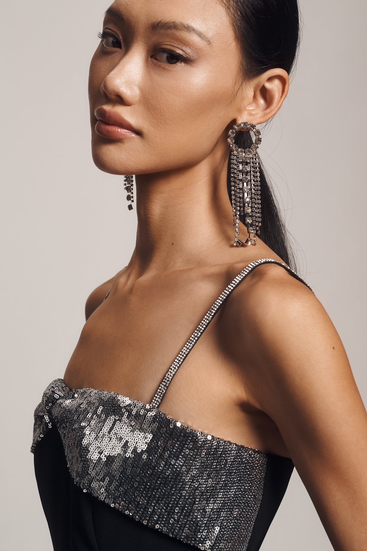 ASTR The Label Halya Sequin Bow Mini Dress