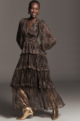 Astr Anora Tiered Maxi Dress In Multi