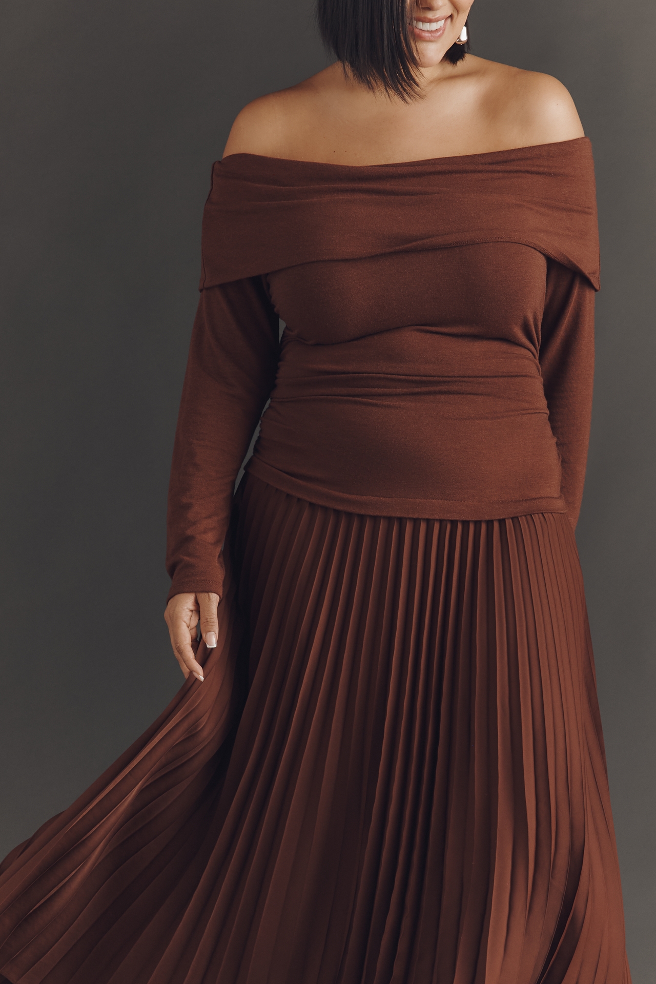 ASTR The Label Plus Tanaia Off-Shoulder Midi Dress