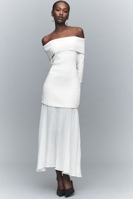 ASTR The Label Lydia Schulterfreies Langarm-Midikleid