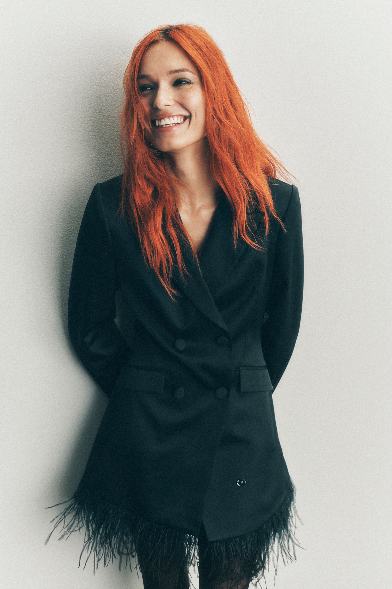 ASTR The Label Breonna Faux Feather Blazer Dress