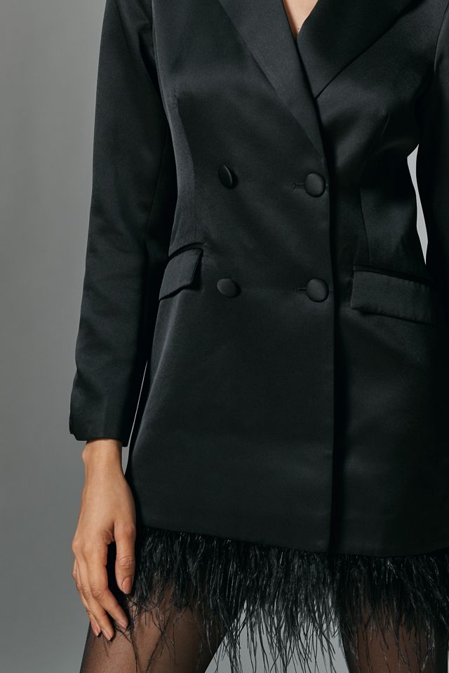 ASTR The Label Breonna Faux Feather Blazer Dress #2