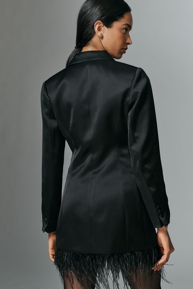 ASTR The Label Breonna Faux Feather Blazer Dress #3