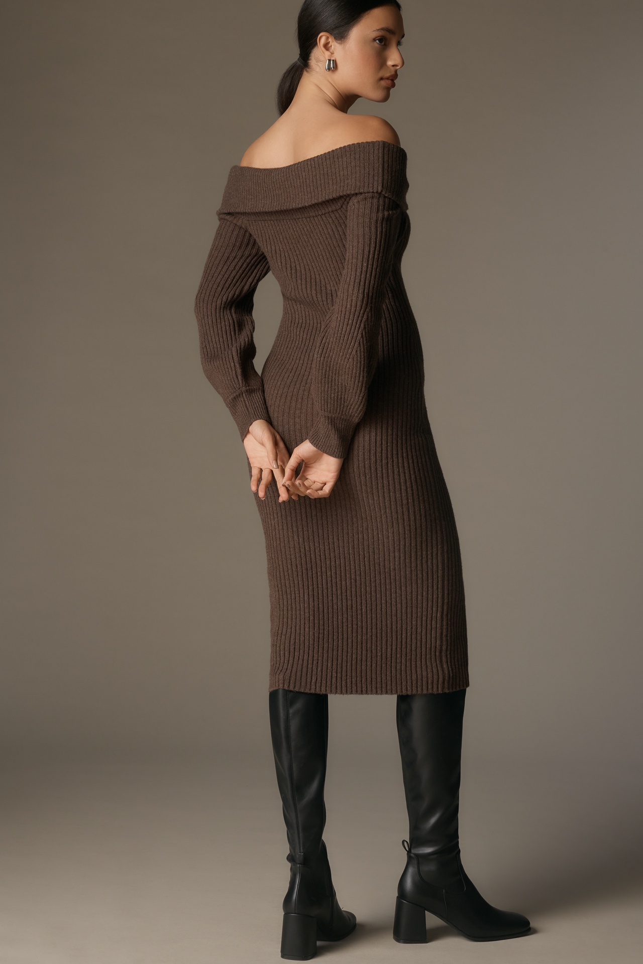 ASTR The Label Tilde Plus Off-Shoulder Sweater Dress