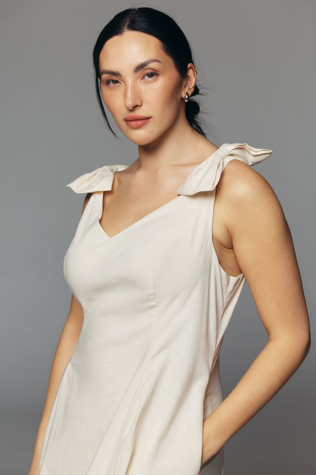 ASTR The Label Joleena Plus Linen Cotton Midi Dress | Anthropologie