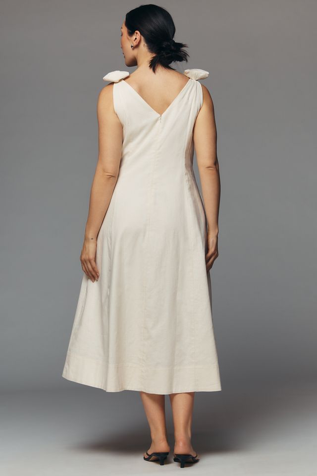 ASTR The Label Joleena Plus Linen Cotton Midi Dress | Anthropologie