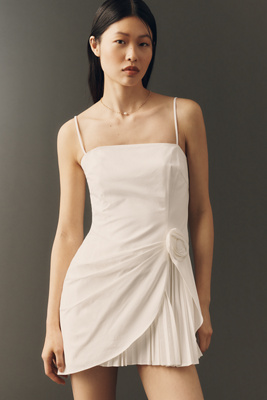 Blake Pleated Rosette Mini Dress