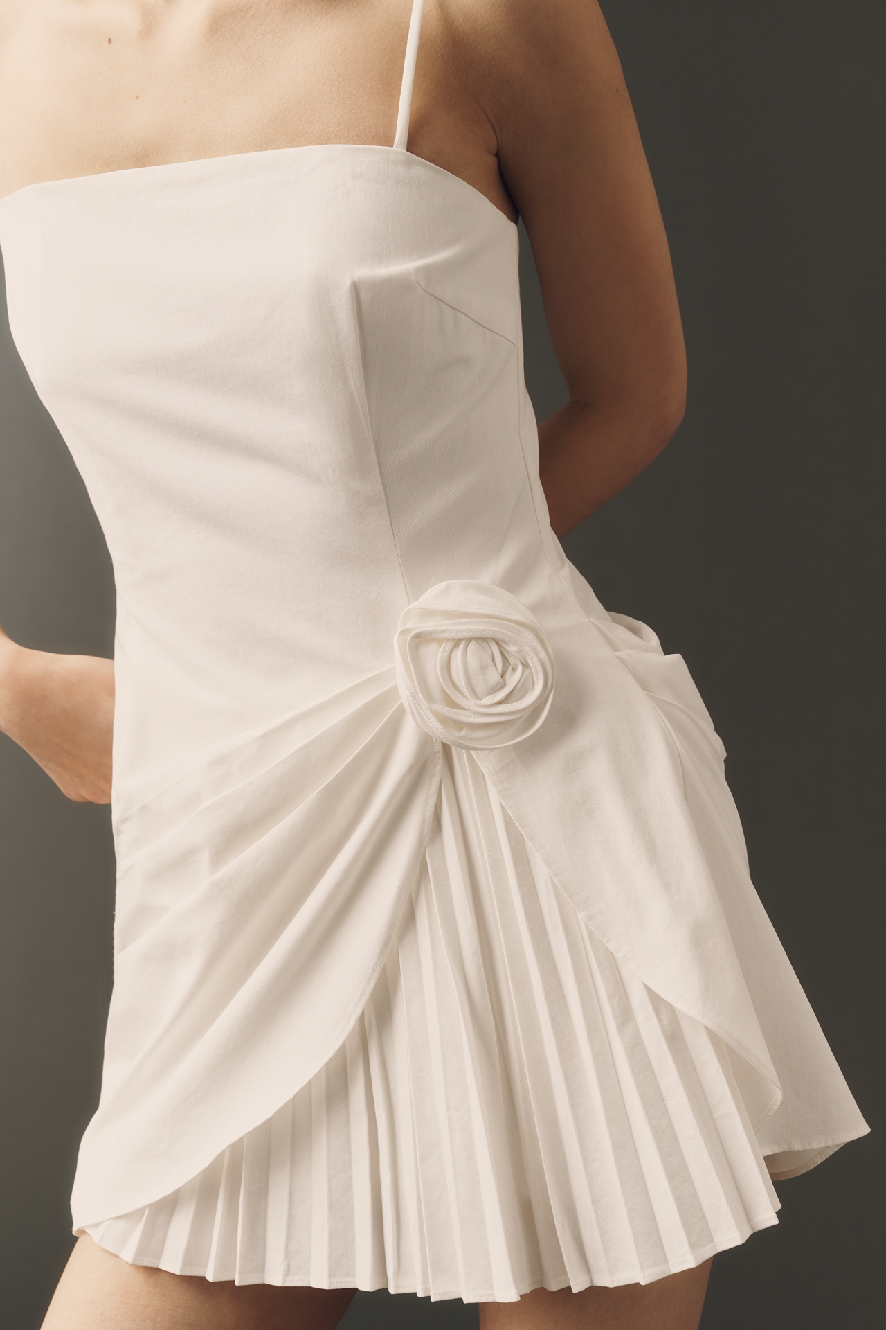 ASTR The Label Blake Pleated Rosette Mini Dress