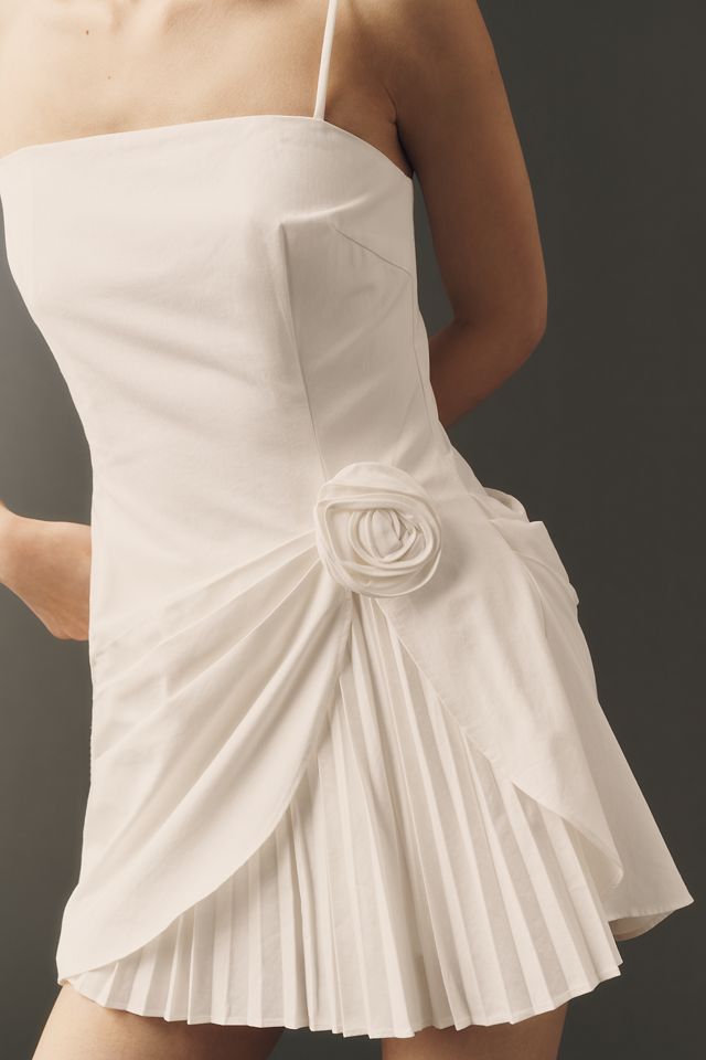 ASTR The Label Blake Pleated Rosette Mini Dress | Anthropologie
