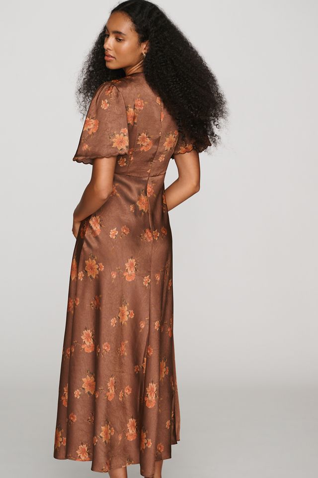 ASTR The Label Short-Sleeve Satin Maxi Dress #2