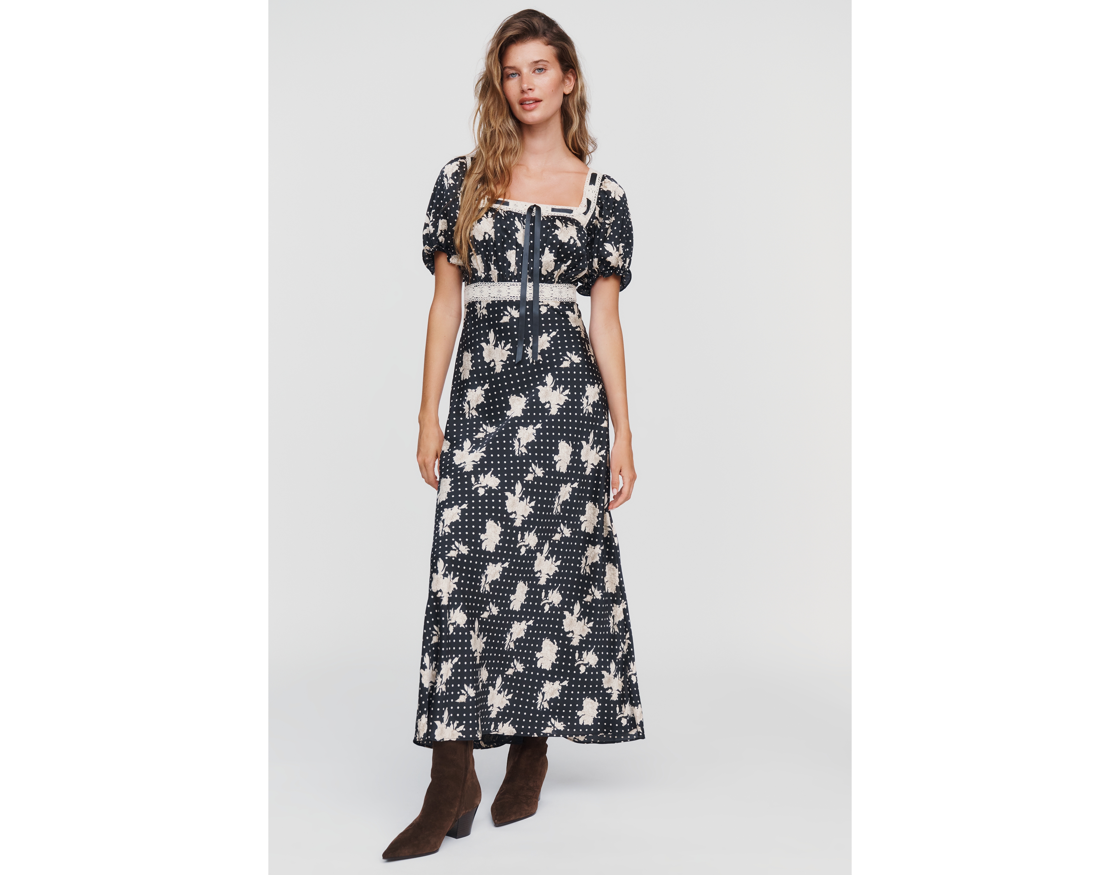 ASTR The Label Kim Square-Neck Maxi Dress